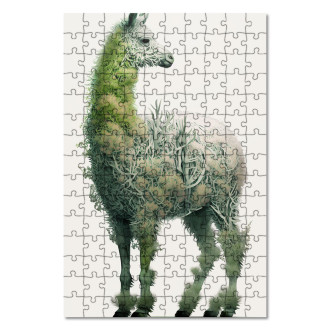 Drevené puzzle Prírodná lama