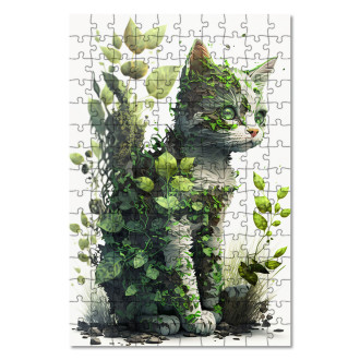 Drevené puzzle Prírodná mačka