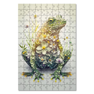 Drevené puzzle Kvetinová žaba