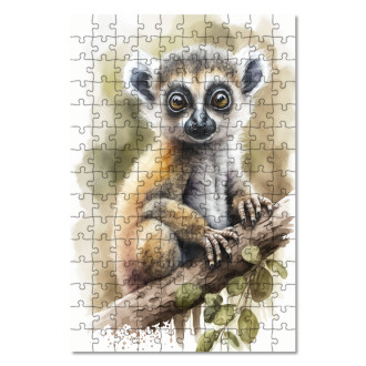 Drevené puzzle Akvarelový lemur