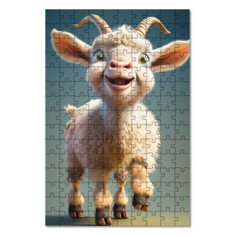 Dřevěné puzzle Animovaná koza