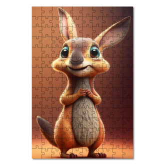 Drevené puzzle Animovaný klokan