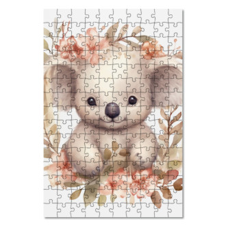 Drevené puzzle Mláďa koaly v kvetoch