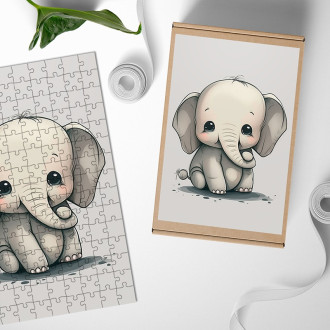 Drevené puzzle Malý slon