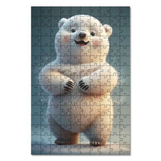 Drevené puzzle Roztomilý ľadový medveď