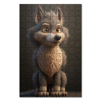 Drevené puzzle Animovaný vlk