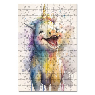 Drevené puzzle Akvarelový jednorožec