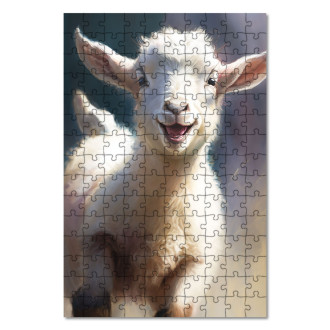 Drevené puzzle Akvarelová koza