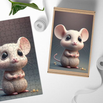 Drevené puzzle Animovaná myška