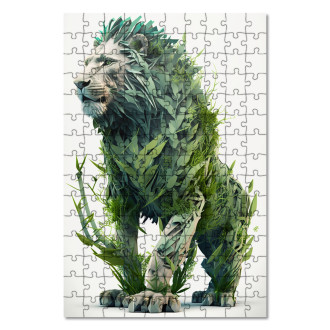 Drevené puzzle Prírodný lev