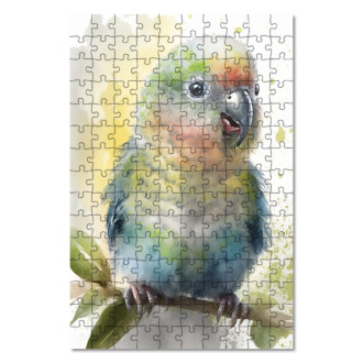 Drevené puzzle Akvarelový papagáj