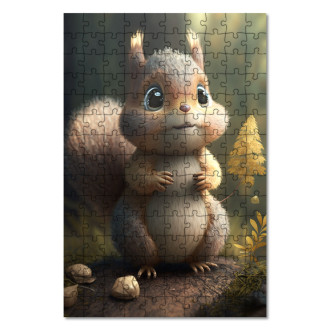 Drevené puzzle Animovaná veverička