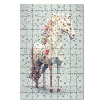 Drevené puzzle Kvetinový jednorožec
