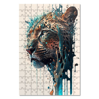 Drevené puzzle Graffiti leopard