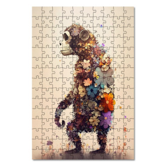 Drevené puzzle Kvetinový šimpanz