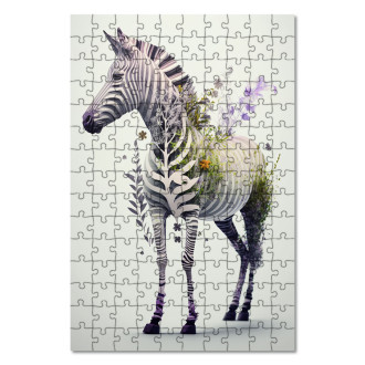 Drevené puzzle Kvetinová zebra