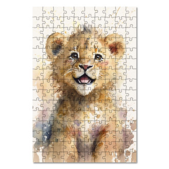 Drevené puzzle Akvarelové levíček