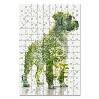 Drevené puzzle Prírodný pes