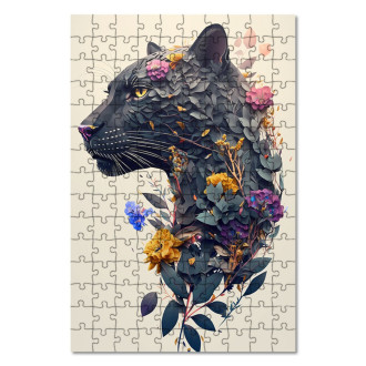 Drevené puzzle Kvetinový panter