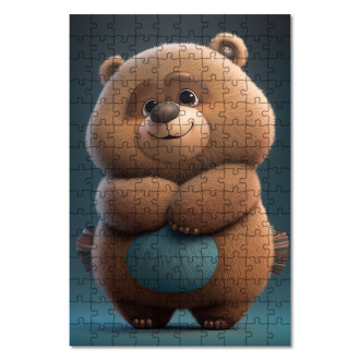 Drevené puzzle Animovaný medveď