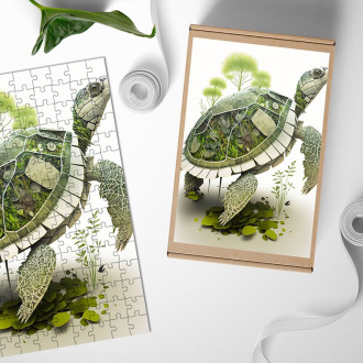 Drevené puzzle Prírodná korytnačka