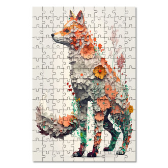 Drevené puzzle Kvetinová líška