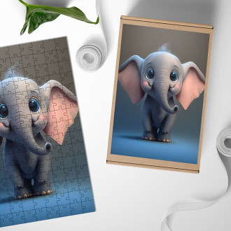 Drevené puzzle Roztomilý slon