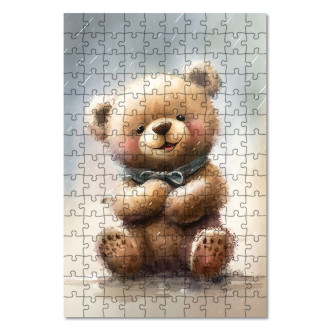 Drevené puzzle Akvarelový medvedík