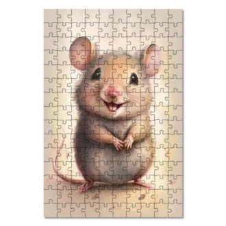 Drevené puzzle Akvarelová myš