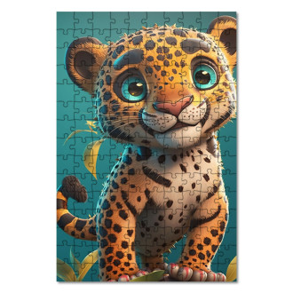 Drevené puzzle Roztomilý leopard