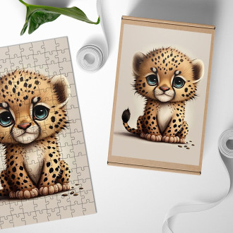 Drevené puzzle Malý gepard