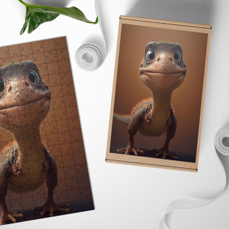 Drevené puzzle Roztomilý dinosaur