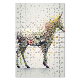 Drevené puzzle Kvetinový kôň