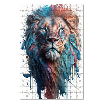 Dřevěné puzzle Graffiti lev