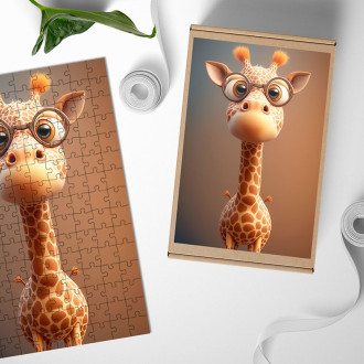 Drevené puzzle Animovaná žirafa