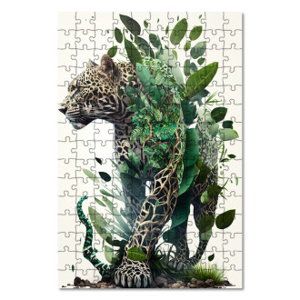 Drevené puzzle Prírodný leopard