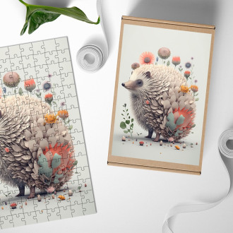 Drevené puzzle Kvetinový ježko