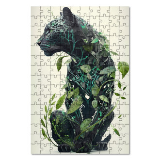 Drevené puzzle Prírodný panter
