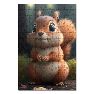 Drevené puzzle Roztomilá veverička