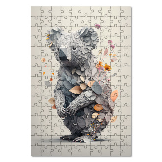 Drevené puzzle Kvetinová koala