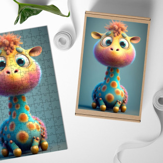Drevené puzzle Roztomilá žirafa