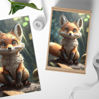 Drevené puzzle Roztomilá líška