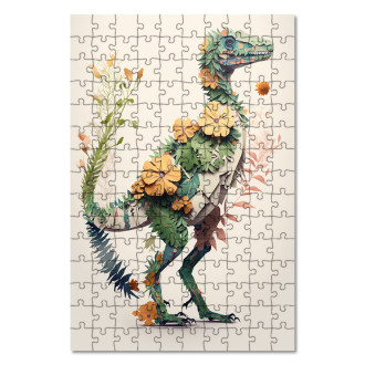 Drevené puzzle Kvetinový dinosaur