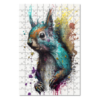 Drevené puzzle Graffiti veverička