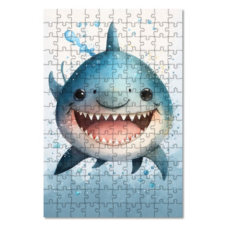 Drevené puzzle Akvarelový žralok