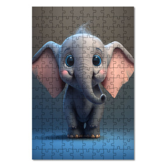 Drevené puzzle Roztomilý slon
