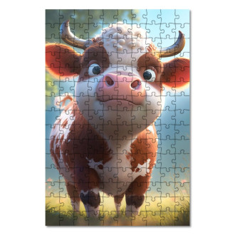 Drevené puzzle Roztomilá kravička
