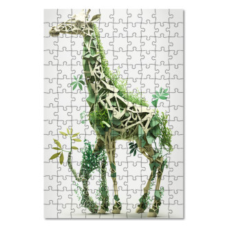 Drevené puzzle Prírodná žirafa