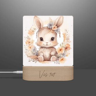 Detská lampička Mláďa zajaca v kvetoch