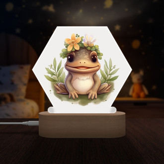 Detská lampička Mláďa žaby v kvetoch